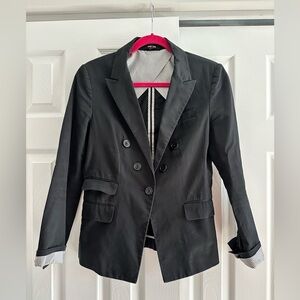 Classic Black Express Double-Breasted Women's Blazer Size 8